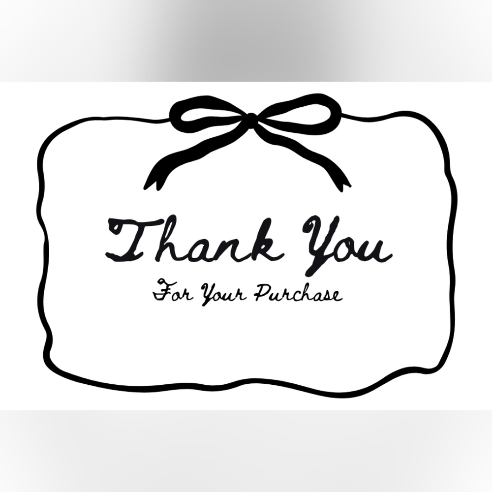 50 4x6 Backgroud Bowtie Thank You Notes Labels/Thank You Stickers